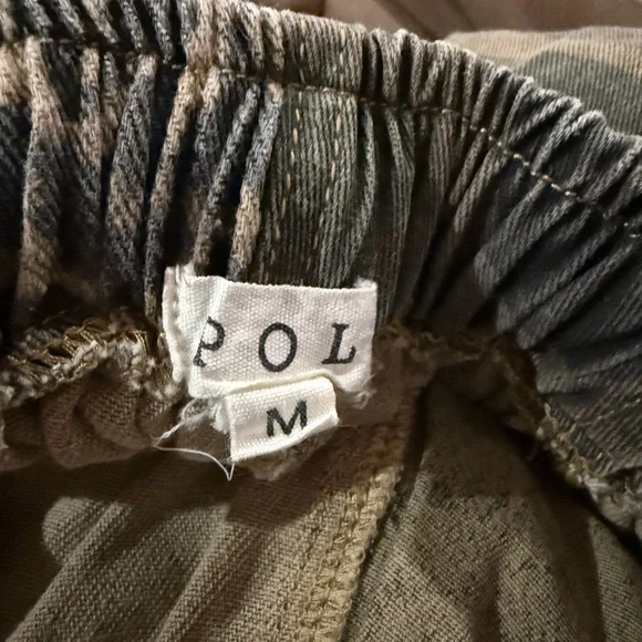 POL Camo Green and Animal Print Elastic Waist Pants - Picture 6 of 7